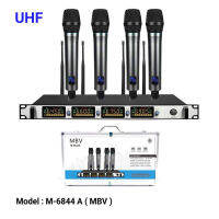 ชุดไมค์ลอยไร้สาย 4ตัว ไมโครโฟน UHF ปรับความถี่ได้ ไมค์ลอยไร้สาย 4ตัว UHF รุ่น6844A มีเก็บเงินปลายทางได้