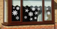 40pcs Snowflakes Window Decal Christmas Snow Flake Vinyl Creative 4 Different Designs Snow Flakes Window Cling Wall Decals LC868