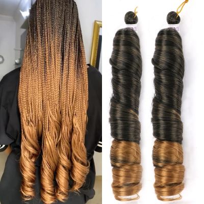 Pre Stretched French Curl Braiding Hair Extneiosn Loose Wave Crochet Braids Ombre Heat Resistant Bulk Hair For Black Women