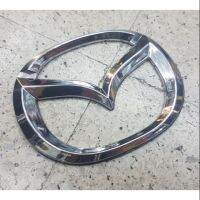 MAZDA LOGO emblem size 10.5 , 12 , 14 CM โลโก้มาสด้า งานำลาสติก สีเงิน แบบแปะกาว