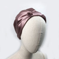 Women Sleep Hat Soft Pure Silk Charmeus Night Sleep Cap Hair Bonnet Silk Comfortable Head Cover Wide Elastic Band Hair Loss Cap