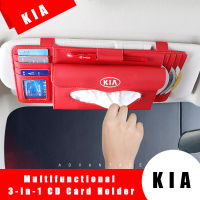 For KIA K2 K3 K5 RIO Sportage Sorento Optima Oprius Forte Soul Ceed PU Car Tissue Box Cover Card Clip Storage Bag Accessories