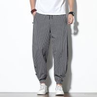 [COD] Chinese style linen mens retro summer loose harem and casual trousers