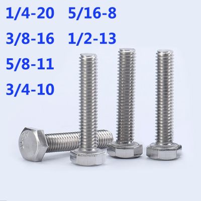 UNC 3/8 1/2 5/16 3/4 1/4-20 7/16 UNC A2-70 304 Stainless Steel American External Hexagonal Screw British External Hexagonal Bolt Nails Screws Fastener