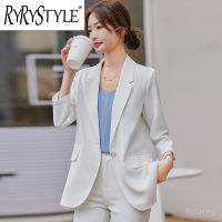 RYRYSTYLE 2023ใหม่กางเกงสูทมืออาชีพแขนยาวปานกลางสำหรับผู้หญิงเสื้อสูท756สำหรับสัมภาษณ์