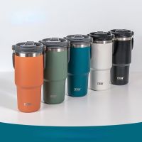 New Large-Capacity 304 Stainless Steel Sports Thermos Thermal Water Bottle Portable With Straw Car Cup Travel Flask Coffee Mugs