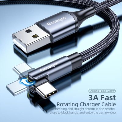（A LOVABLE） Essager RotateUSB Type CFor Xiaomi3ACharging USBC FRU Wire Cord