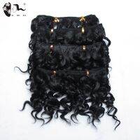 Short Curly Synthetic Weave Hair XISHIXIU 6 inch 4pcs/lot Low Temperature Fiber Hair Extensions Weaving Bundles