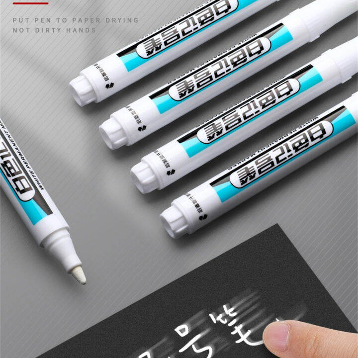 sakura-สีน้ำเงิน0-7mm-1mm-2-5mm-สีขาวปากกาทำเครื่องหมายมันกันน้ำภาพวาดกราฟฟิตีสีขาวเครื่องเขียนหลุมลึกปากกาทำเครื่องหมายสีถาวรปากกาทำเครื่องหมายสีขาว