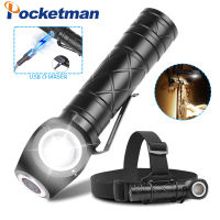 Multi-function LED Flashlight Built-in battery USB charging With magnet For night riding night fishing camping