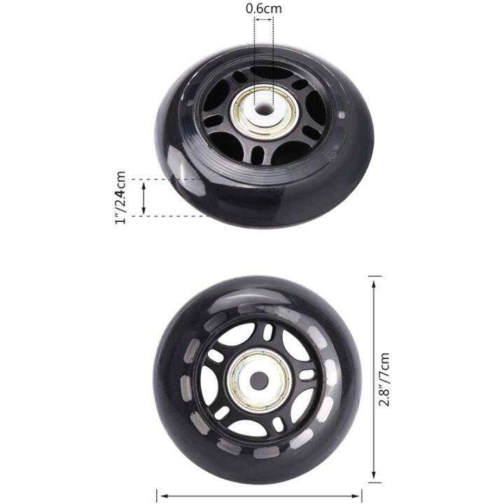 8แพ็คล้อเล่นสเก็ตแบบอินไลน์เริ่มต้นล้อสำหรับสเก็ตบอร์ดเปลี่ยนล้อแบริ่งล้อโรลเลอร์เบลด70มม