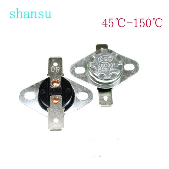 KSD301 250V 15A Normally closed Flat foot fixed Thermostat Temperature