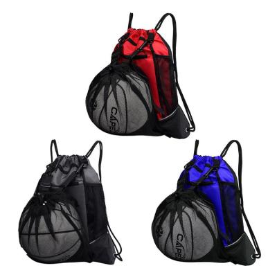 Drawstring Basketball Backpack for Boys Gym Bag Sports Sack with Detachable Ball Mesh Bag Wear-Resistant Sports Gym String Backpack advantage