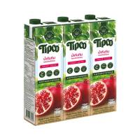 Tipco Pomegranate 100% 1000 ml x 3. ทิปโก้ น้ำทับทิม 100% 1000 มล.X 3 กล่อง