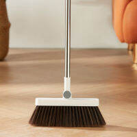 Cleaning Broom 180 Degrees Rotation Soft Bristles Brush Indoor Sweeper Floor Home Kitchen Detachable Handle Ergonomic Cleaner