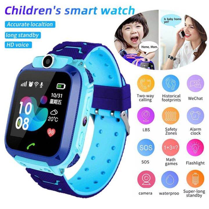 e12 z6 anak jam tangan pintar android sisipan 2g tahan air penentuan posisi lbs base station pelacak posisi s0s call anti lost smartwatch untuk anak anak