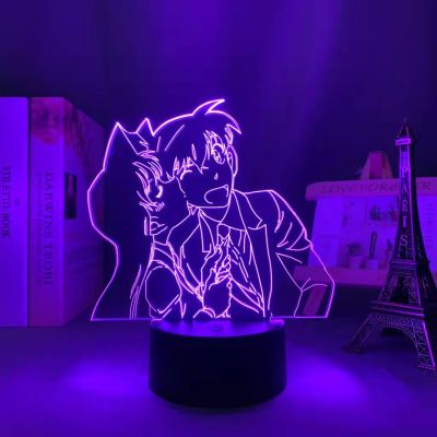 Detective Conan Night Light Anime 3d Lamp Acrylic Remote LED Charging USB Lighting Haibara Ai Ran Home Decor Gift(Note: The panel and base must be purchased separately!!)