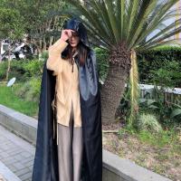 [Fast delivery] co Halloween costume adult children magic cloak wizard robe death vampire black cloak cloak