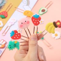 Cartoon Strawberry Student Paper Clips Cute Bookmark Metal Special-shaped Clip Decorative Mini Pin for Book Accessories