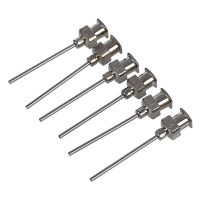 Stainless Steel Luer Lock Dispensing Needle Tip, 18 Gauge, 0.57mm ID x 1.18mm OD, 1" Length (Pack of 6)