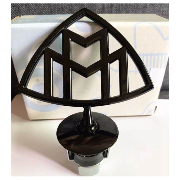 Black Front hood logo Vertical stand bonnet emblem for Maybach Mercedes ...