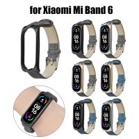 ☁ Denim Leather Watch Strap For Xiaomi Mi Band 6 NFC Watchband xaomi xiomi miband band6 mi6 Buckle Style Vintage Belt Wristband