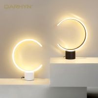 Modern LED Table Lamps For Bedroom Reading Lights Bedside Study Eye Protect Nodic White Black C Shape Lustre RC Dimming Lighting