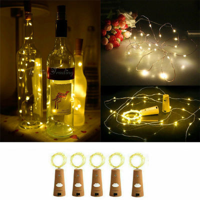 510pcs Garland Wine Bottle Fairy String Lights 20 LED Battery Cork Copper Wire String Light For Christmas Party Wedding Decor