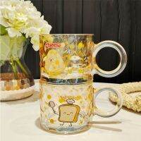 water cup ins Mug glass Coffee cup with thickened handle, simple, cute and high appearanceQianfun