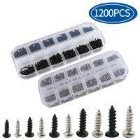 Micro Glasses Screws Round Head Self-tapping Electronic Small Wood Screws Nails Kit Pc Screw Set 1200Pcs/set M1 M1.2 M1.4 M1.7 Fasteners