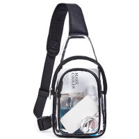 QianXing Shop Transparent PVC One Shoulder Backpack Outdoor Travel Backpack Visible Bag Crossbody Bag