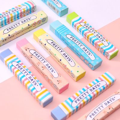 【LZ】✻♞✌  Candy Color Long Strip Eraser Escrita e Desenho Borrachas Material Escolar Papelaria para Crianças Estudantes de Volta às Aulas