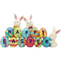 Easter Spring Bunny Tabletop Ornament Cute Craft Rabbit Figures Home Decor Festive Supplies Christmas Decoration Valentines Day