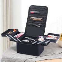 【CC】 large capacity Make up bag multi-layer manicure hairdressing embroidery tool kit cosmetics storage case toiletry