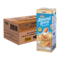 โปรว้าวส่งฟรี! บลูไดมอนด์ อัลมอนด์ บรีซ นมอัลมอนด์ รสลาเต้ 180 มล. x 24 กล่อง Blue Diamond Almond Breeze Almond Milk Latte Flavor 180 ml x 24 Boxes Free Delivery(Get coupon) โปรโมชันนม ราคารวมส่งถูกที่สุด มีเก็บเงินปลายทาง