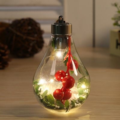 Creative Christmas Decoration Ball with Lights Round Transparent Ball Glowing Household Pendant  Fancy Bedroom Lamps Night Lights