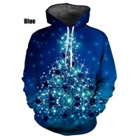 Sudadera con capucha para hombre y mujer, suéter con estampado 3D de árbol de Navidad, estilo Casual, de gran tamaño, Unisex