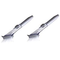 2Pcs Dish Brush Dish Scrubber Kitchen Dish Scrub Brush with Handle Dish Cleaning Brush Dish Wand for Dishes/Pots - Grey