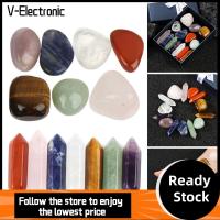 V-ELECTRONIC 13PCS งานฝีมืองานประดิษฐ์ ชุดหินจักระทั้งเจ็ด ควอตซ์ ธรรมชาติตามธรรมชาติ คริสตัลควอตซ์ Obelisk ของใหม่ อัญมณีดิบๆ สำหรับผู้หญิง