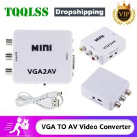 TQQLSS Mini VGA TO AV Converter VGA2AV Conversor with 3.5mm Audio RCA To VGA Video Converter For PC to TV HD Computer to TV