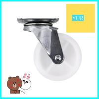 ลูกล้อไนลอน BY TORA แป้นหมุน มีเบรค 3 นิ้ว สีขาว แพ็ก 4 ชิ้นSWIVEL NYLON CASTER WITH BRAKE BY TORA 3IN WHITE 4PCS **ลดราคาจัดหนัก **