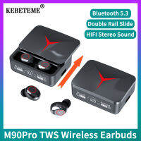 KEBETEME Gratis Ongkir TWS M90ของแท้,หูฟังไร้สายเล่นเกมกีฬาบลูทูธ17.3หูฟังไฮไฟหูฟังเพลงสเตอริโอพร้อมไมโครโฟนอินเอียร์