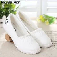 Ruo Bei Xuan New Fashion Women Flat Canvas Shoes Comfortable Ladies Casual White Shoes