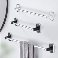 Suction Cup Towel Rack Stainless Steel Bathroom Hanging Holder Wall Mounted No-Punching Single Rod Supporter Toilet Cloth Hanger