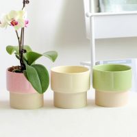 Nordic Simple INS Ceramic Candy Color Home Decoration Small Flowerpot Korean Balcony Indoor Succulent Orchid Potted Plant Pots