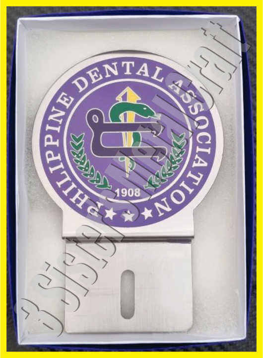 Philippine Dental Association Car Plate no. Emblem, Stainless materials, Etching type 17.5 cm