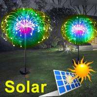 Solar Fireworks Solar Lamp Outdoor Waterproof DIY Flowers and Wood Outdoor Garden