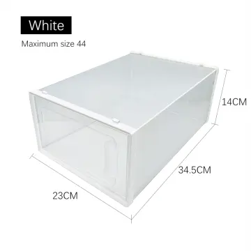 Plastic Foldable Shoe Box, Set of 6 Shoe Storage Organizers Small Size Stackable Clear Shoe Storage Box Rack Clear, Adult Unisex, Size: 6pcs Large(