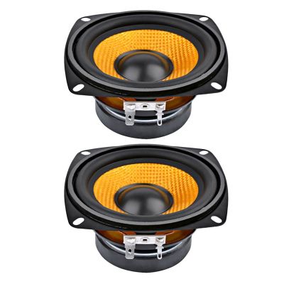 2Pc 4Inch Audio Portable Speaker 4 Ohm 15W Bass Speaker DIY Professional Multimedia Subwoofer Speakers for Sound System