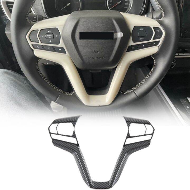 Car Steering Wheel Decoration Frame Cover Trim Carbon Fiber Style